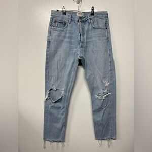 Agolde Jamie High Rise Distressed Straight Leg Jeans Size 29